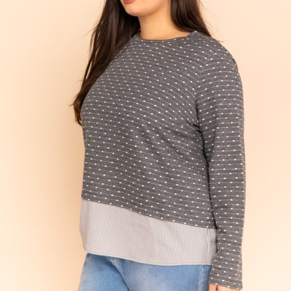Dotted Layered Look Top NWT - Picture 2 of 6